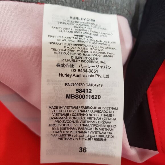 Hurley Nascar Boardshorts Men's Swim Phantom Sizes 30 to 40 NWT Flames Racing - Picture 7 of 9